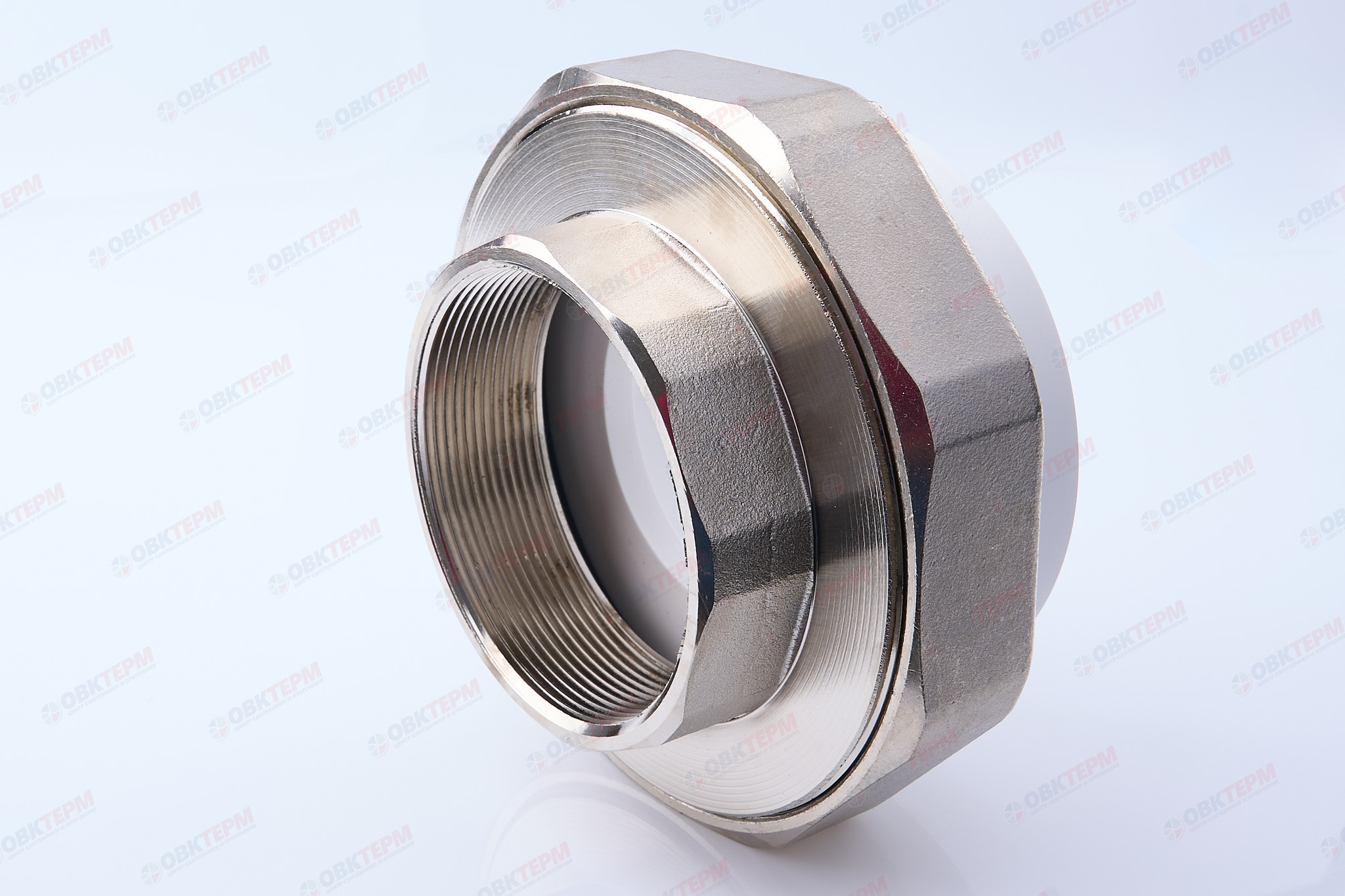 Разборное соединение   90 * 3"  В    БЕЛОЕ PP-R    (RTP)    (3/1) - изображение №1