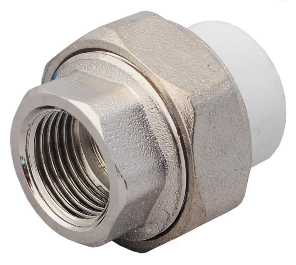 Разборное соединение   90 * 3"  В    БЕЛОЕ PP-R    (RTP)    (3/1) - миниатюра №2