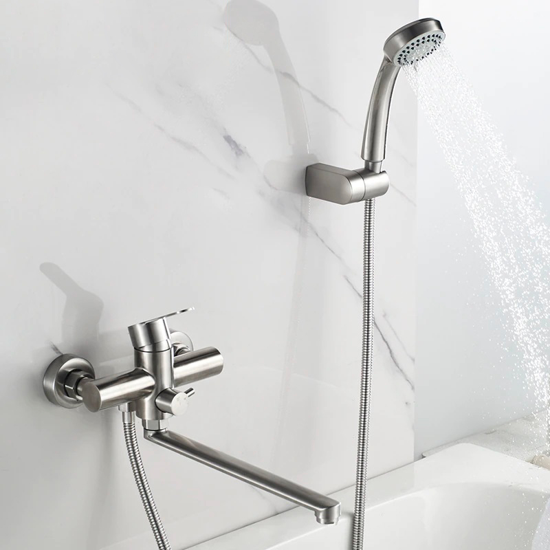 Смеситель д/ванны нерж/сталь ZERIX - DAX-006 (EURO)  8 шт/ящ - Изображение №2