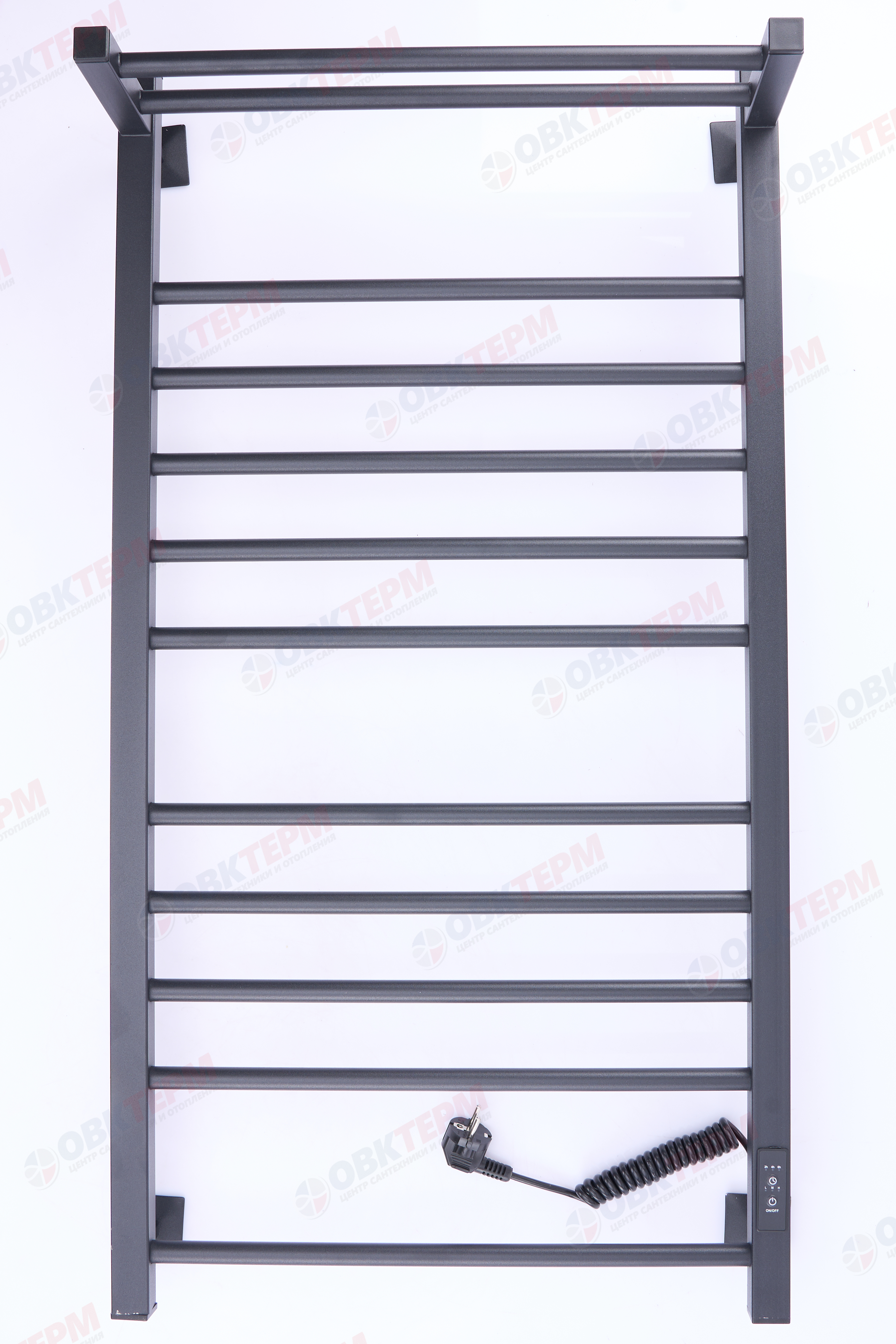 Электрический полотенцесушитель черный "Мирра квадрат" 50/100 "1"П (сухой, терморегулятор) ARIN BERD - Изображение №2
