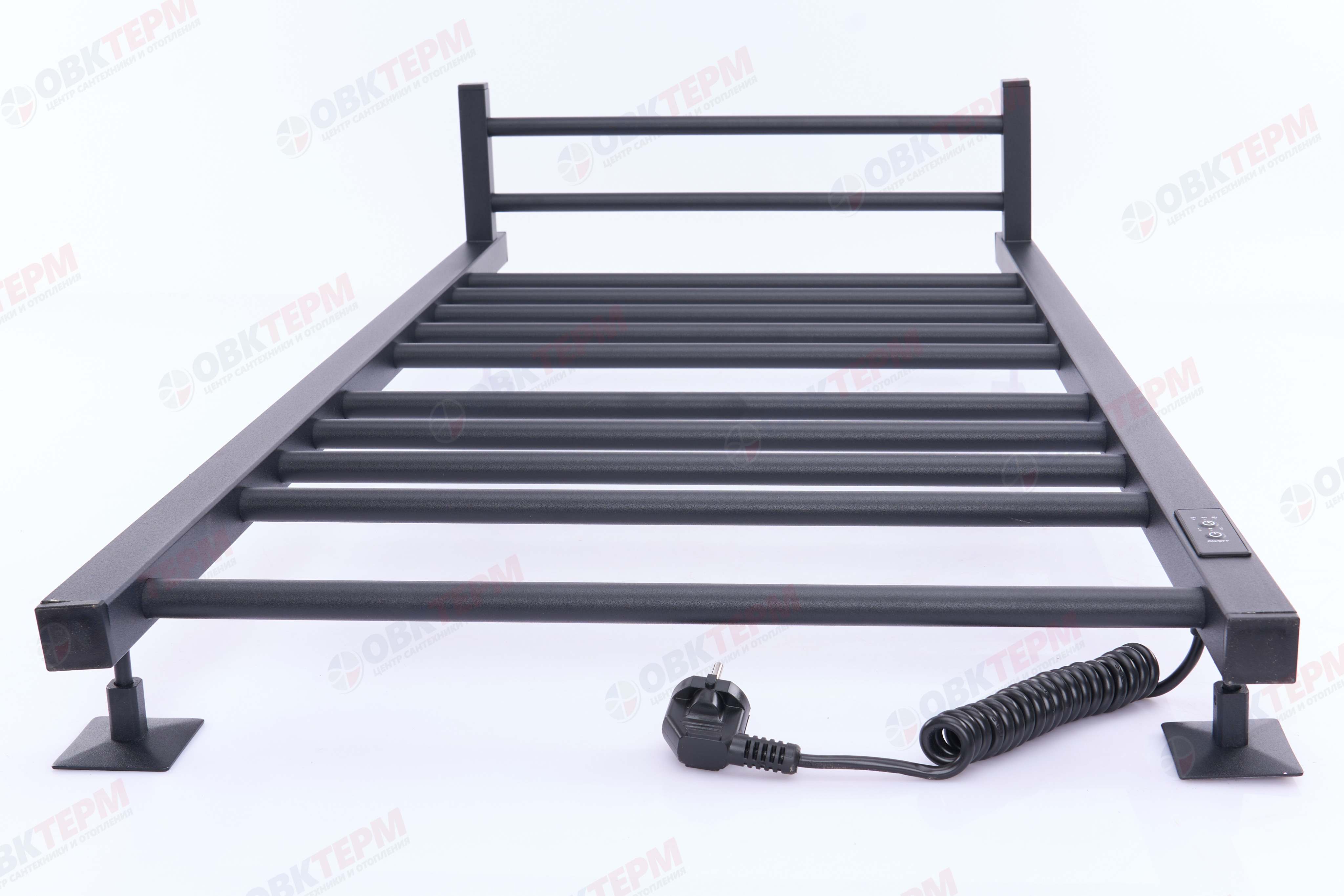 Электрический полотенцесушитель черный "Мирра квадрат" 50/100 "1"П (сухой, терморегулятор) ARIN BERD - Изображение №4