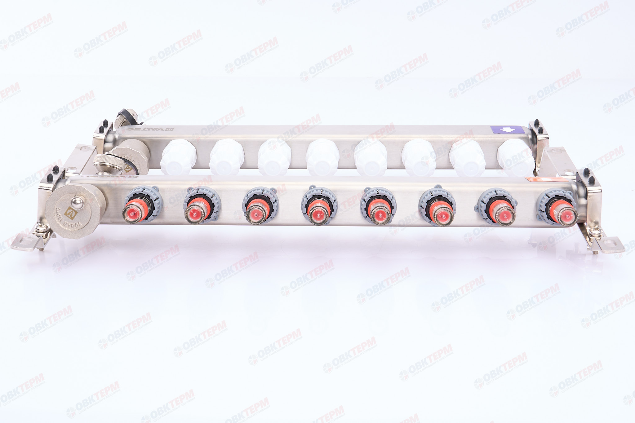 Коллект. ГРУППА   Valtec НЕРЖ со встр расх в сборе  1 * 8 вых. Еврок.3/4 (Аналог VTc.589.EMNX) - Изображение №4