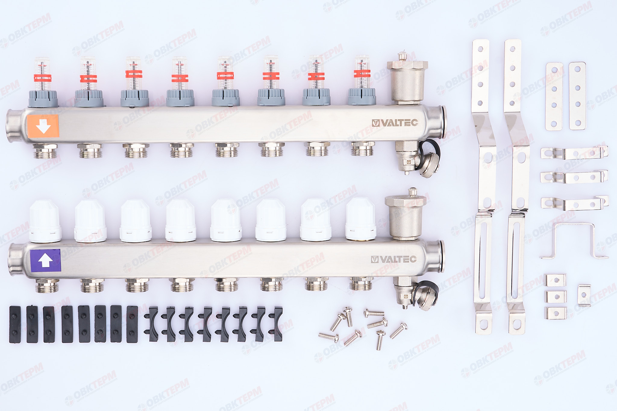 Коллект. ГРУППА   Valtec НЕРЖ со встр расх в сборе  1 * 8 вых. Еврок.3/4 (Аналог VTc.589.EMNX) - миниатюра №6
