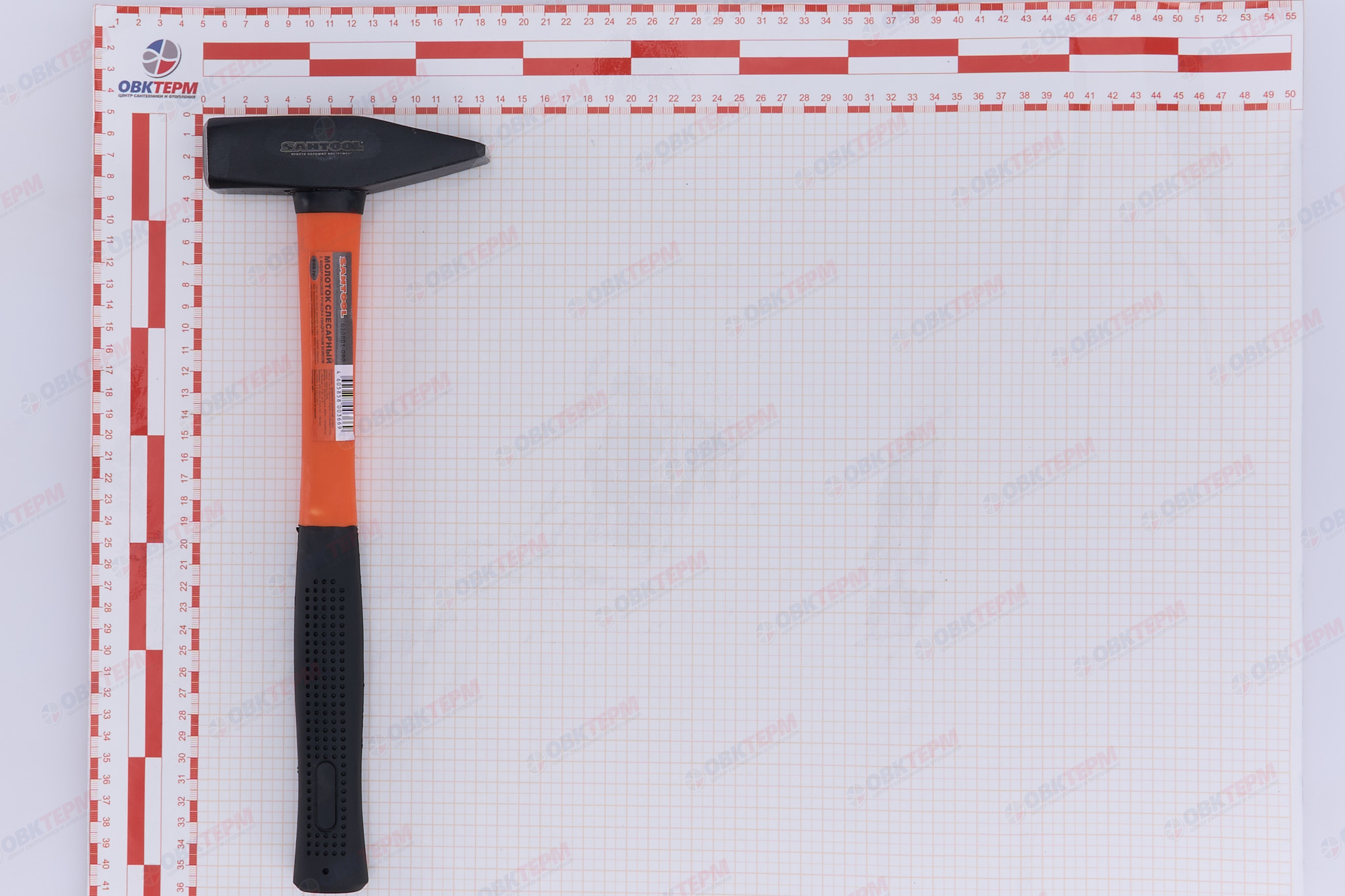 Молоток немецкого типа, фибергласовая ручка, кованый боек 800 гр SANTOOL - миниатюра №7