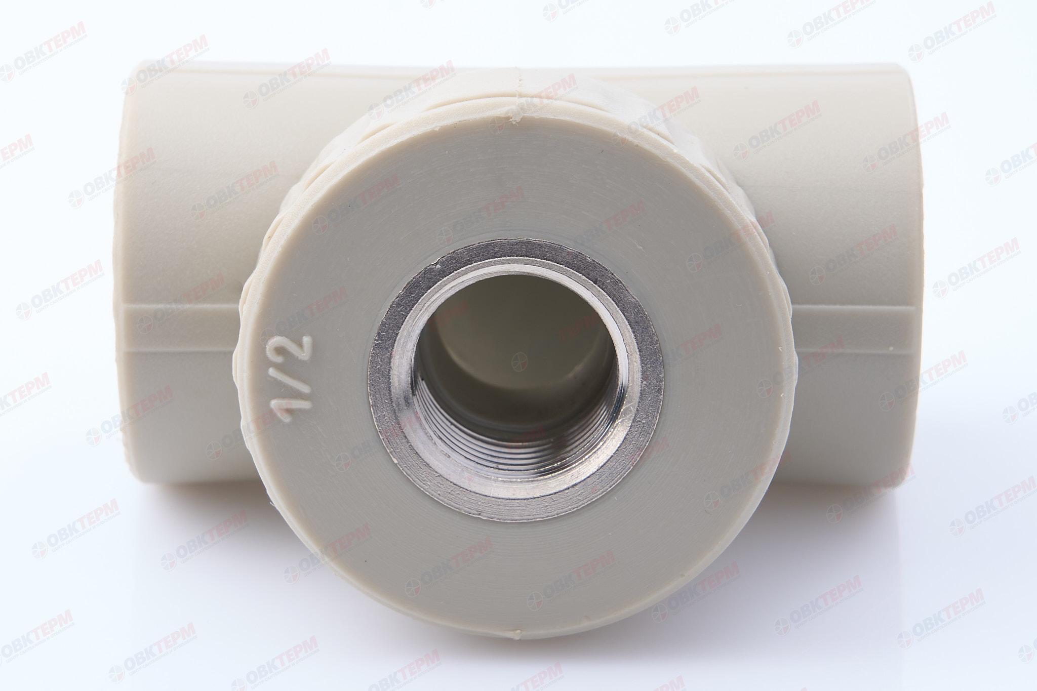 Тройник с МРВ 32 * 1/2" * 32     (PP-R СЕРЫЙ  РОССИЯ) - Изображение №4