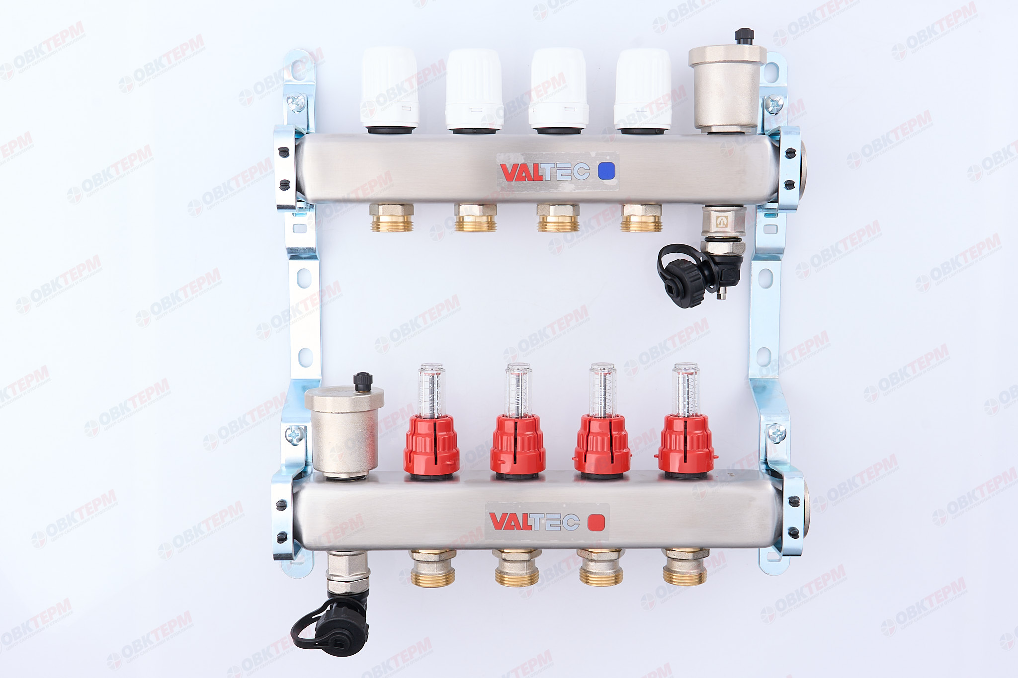 Коллект. БЛОК  Valtec НЕРЖ в сборе 1* 4 вых. Еврок.3/4 - Изображение №1