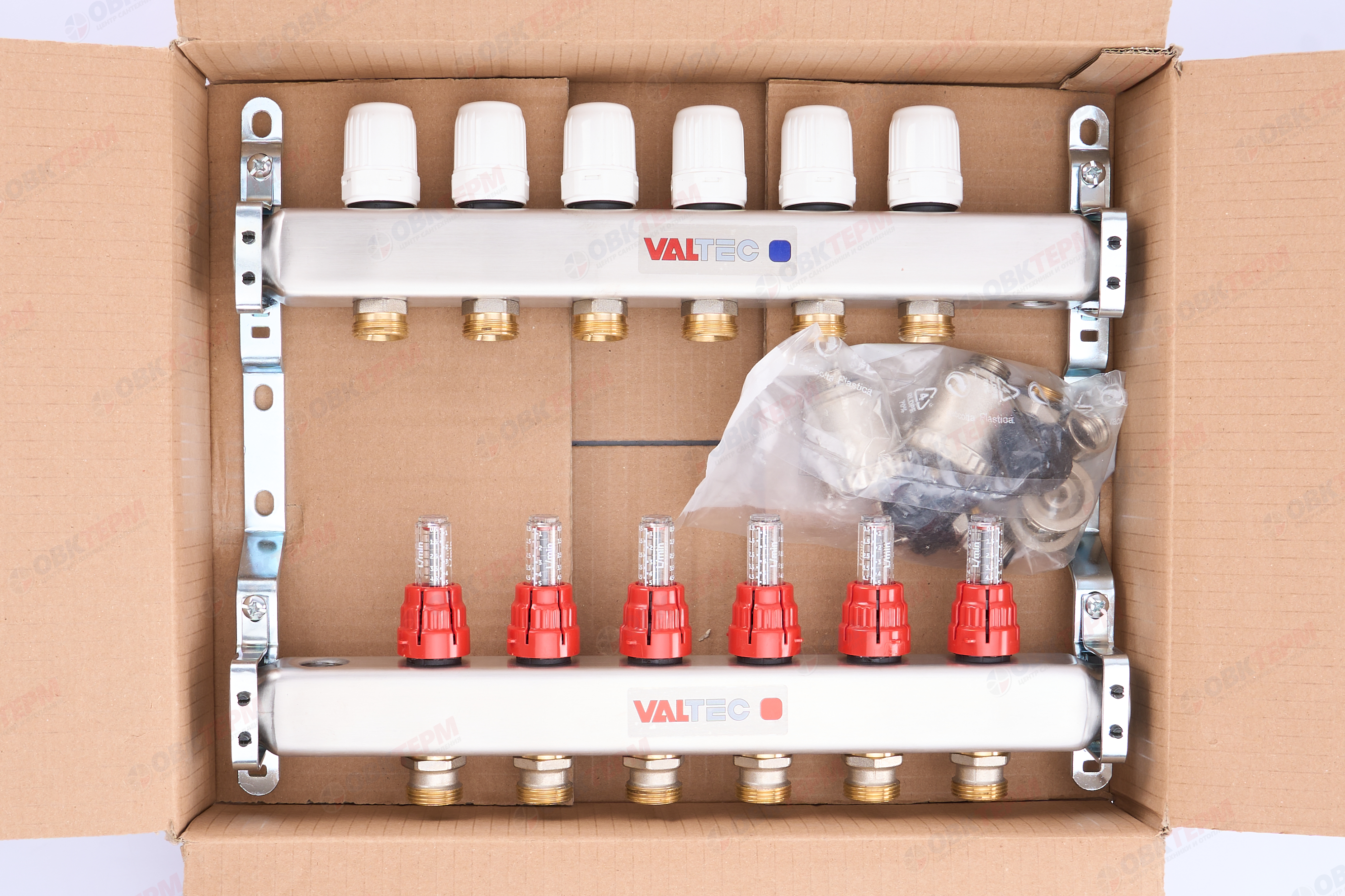 Коллект. БЛОК  Valtec НЕРЖ в сборе 1* 6 вых. Еврок.3/4 - миниатюра №13