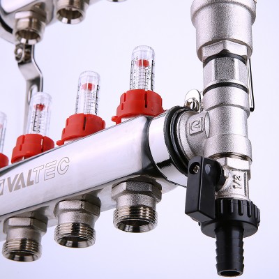 Коллект. ГРУППА   Valtec НЕРЖ со встр расх в сборе 1* 3 вых. Еврок.3/4 - Изображение №2