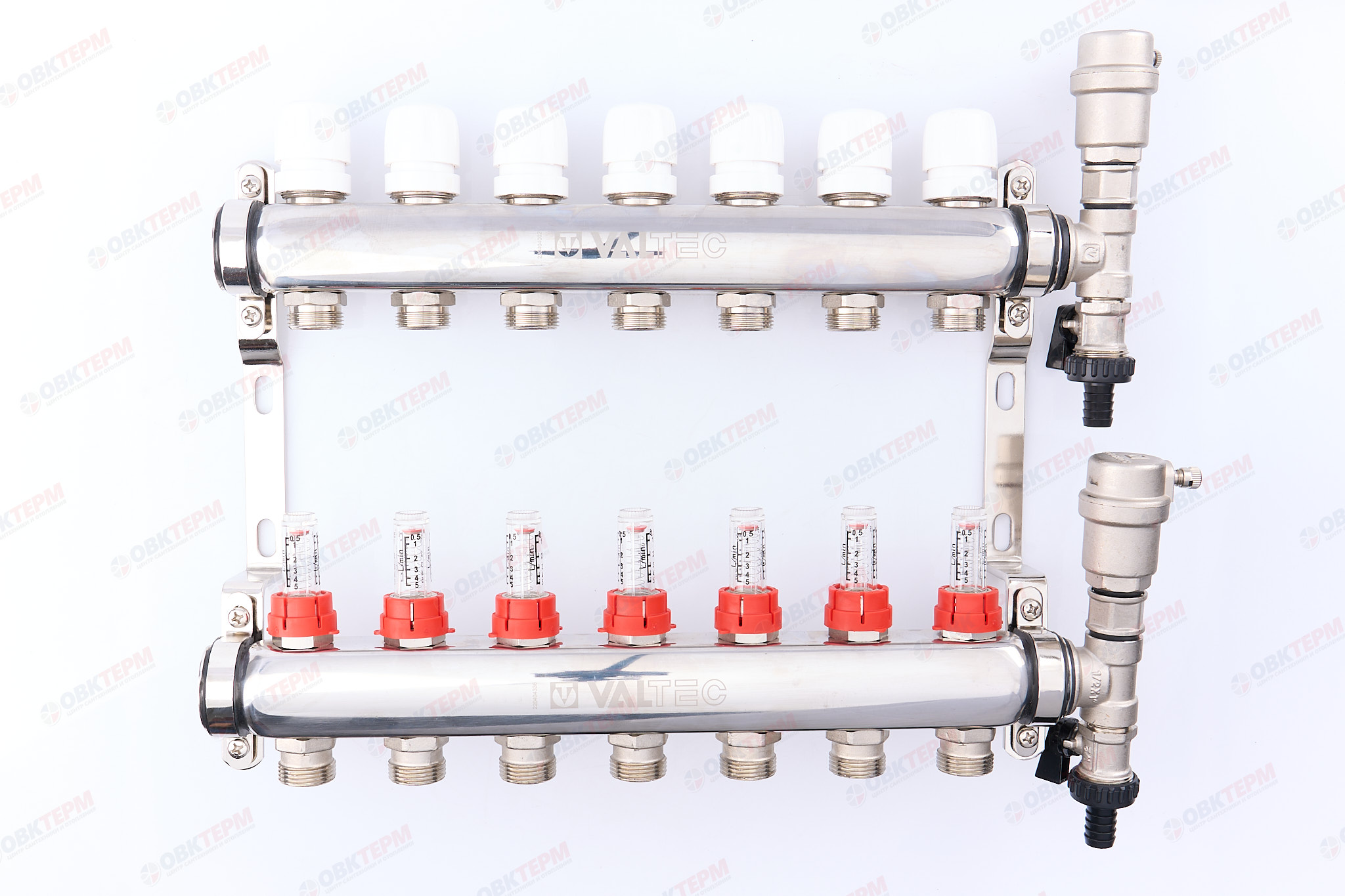 Коллект. ГРУППА   Valtec НЕРЖ со встр расх в сборе 1* 7 вых. Еврок.3/4 - Изображение №1
