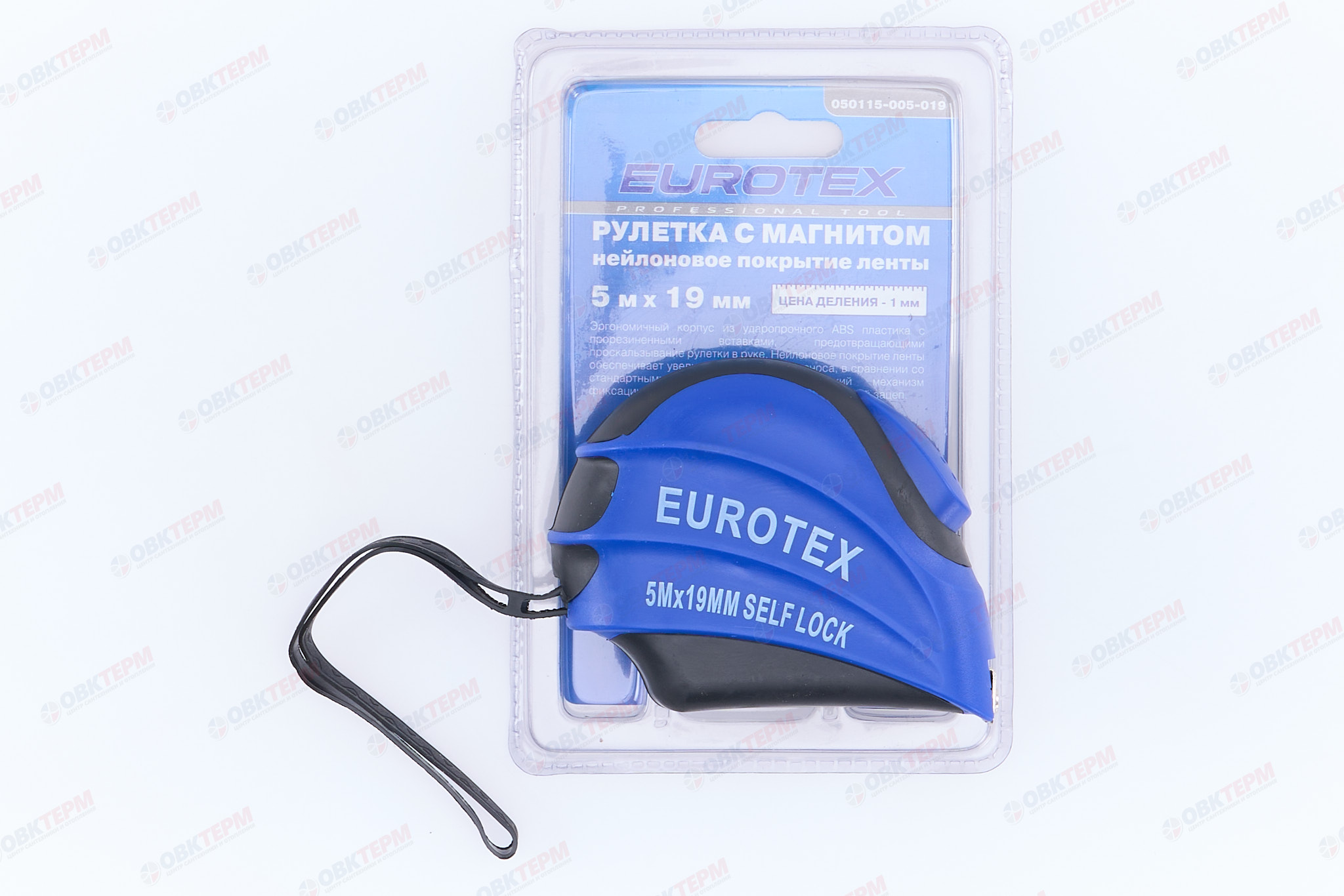 Рулетка 5м*19мм нейлоновое покрытие, магнитный зацеп EUROTEX - Изображение №5