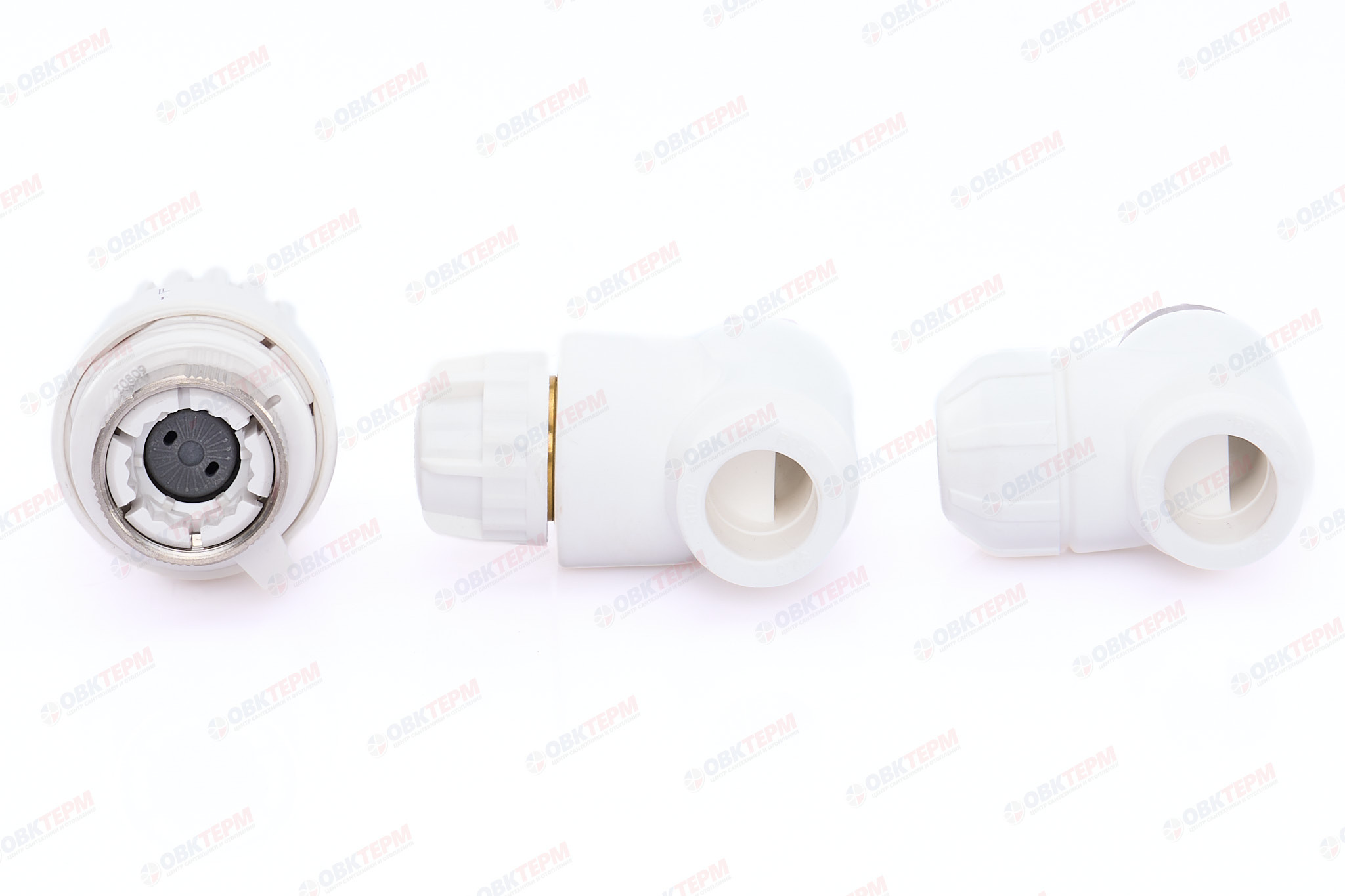 Комплект термо прямой (термоклапан, запорный клапан, термоголов)  20х1/2" НР  (белый) (20/1) (TIM) - Изображение №4