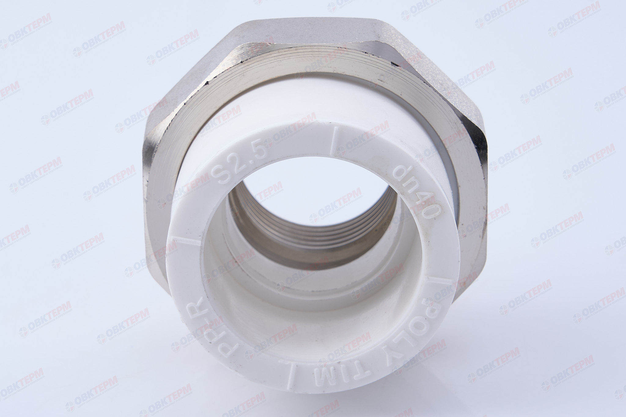 Разборное соединение 40 * 1" в    (белый)  TIM - Изображение №5