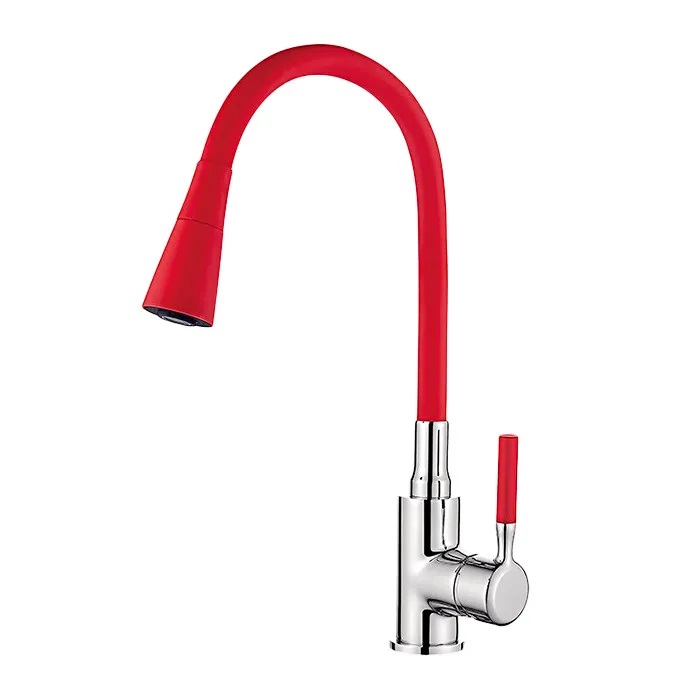 Смеситель д/кухни REFLECTOR ZERIX ATRIUM-011 LR4199-1 (красный+хром) (10 шт/ящ) - изображение №1