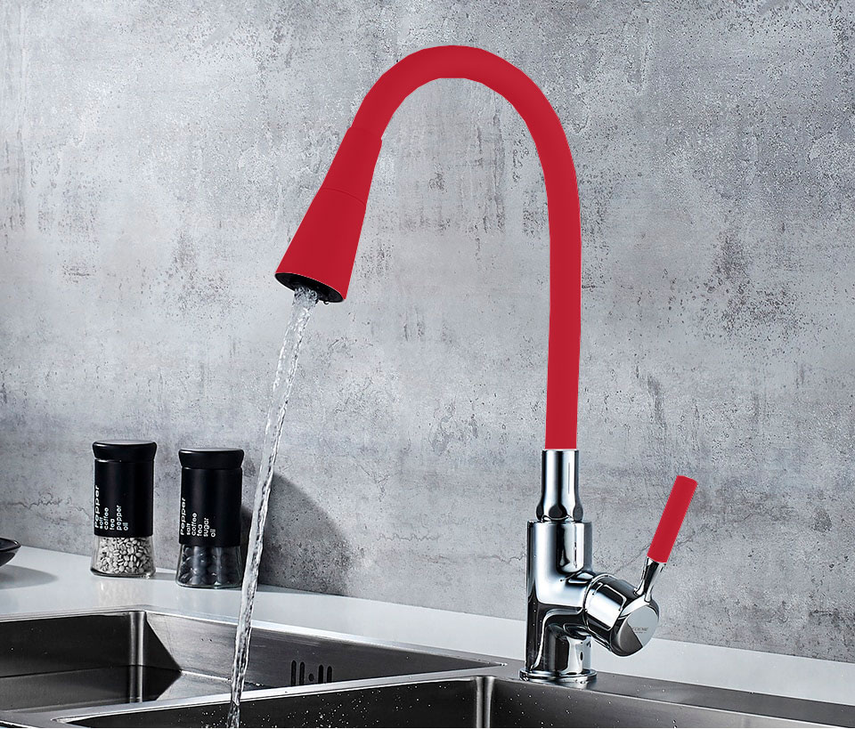 Смеситель д/кухни REFLECTOR ZERIX ATRIUM-011 LR4199-1 (красный+хром) (10 шт/ящ) - миниатюра №3