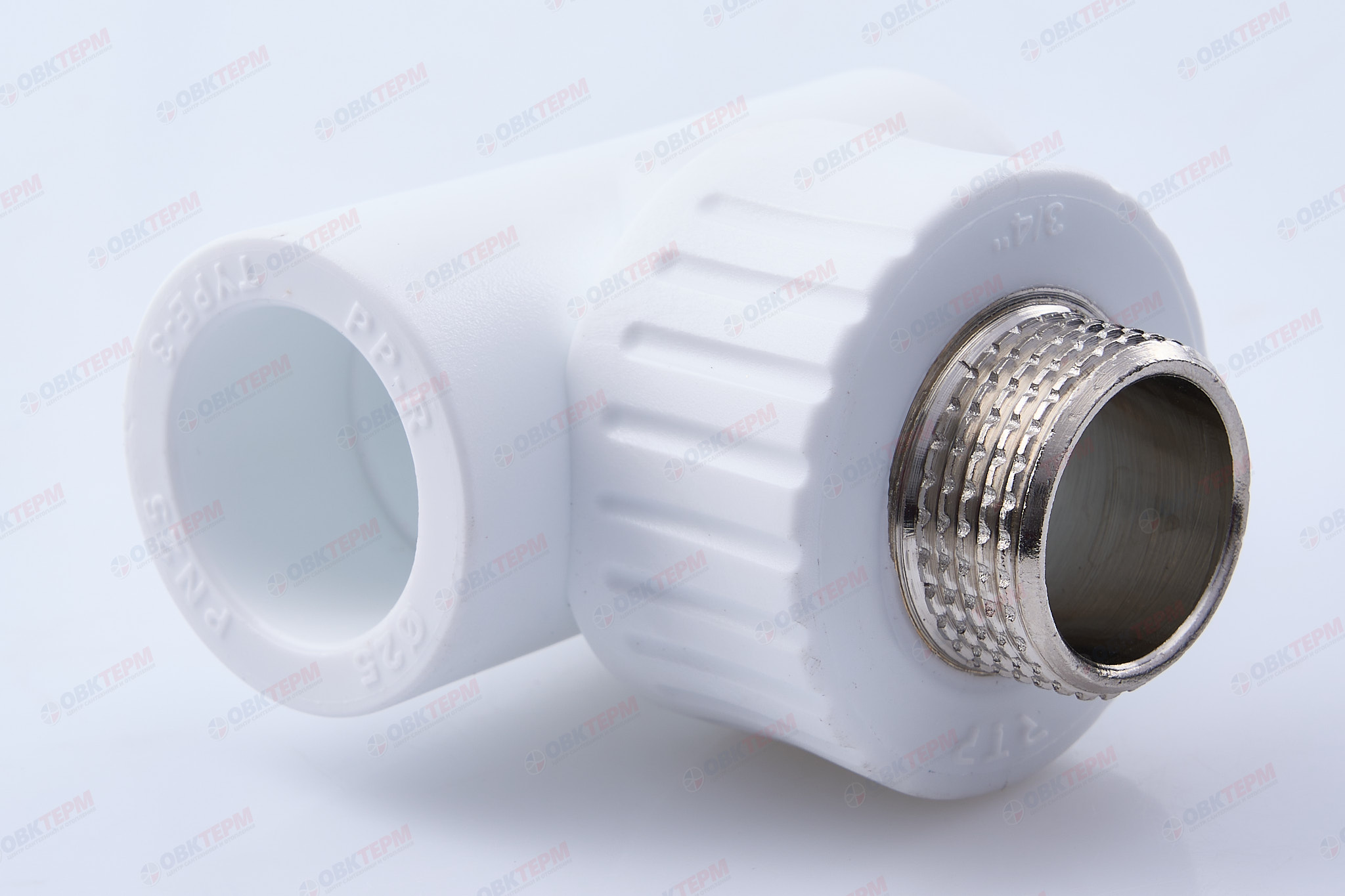 Тройник с МРН 25 * 3/4" * 25    БЕЛЫЙ PP-R   (RTP)     (60/15) - Изображение №1