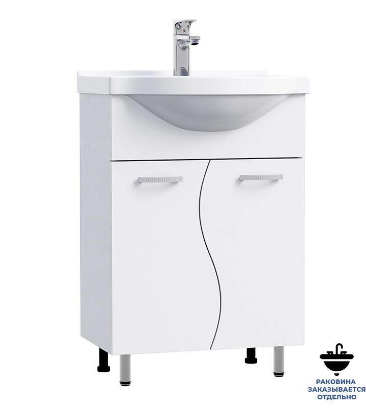 Тумба напольная  55 "Токай" Francesca белый глянец (ум. Уют 55) - Изображение №1