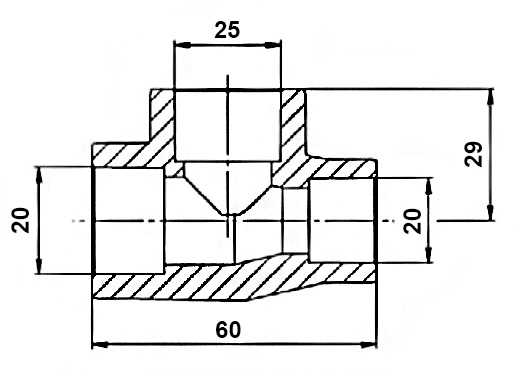 Тройник  25*20*20     HK (Германия) - Изображение №2
