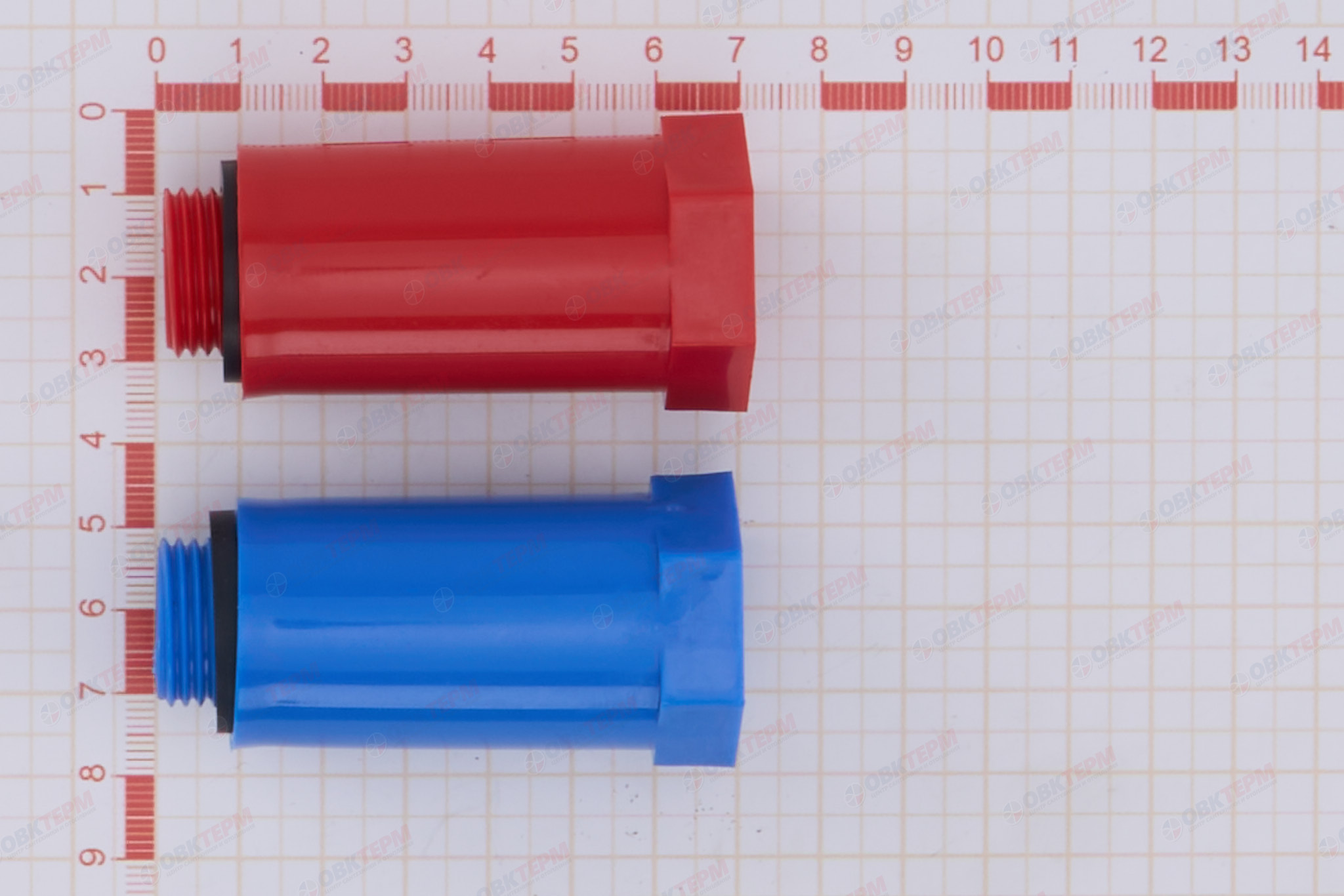 Комплект длинных п/п пробок   1/2  красная+синяя   (Valtec ) - миниатюра №6