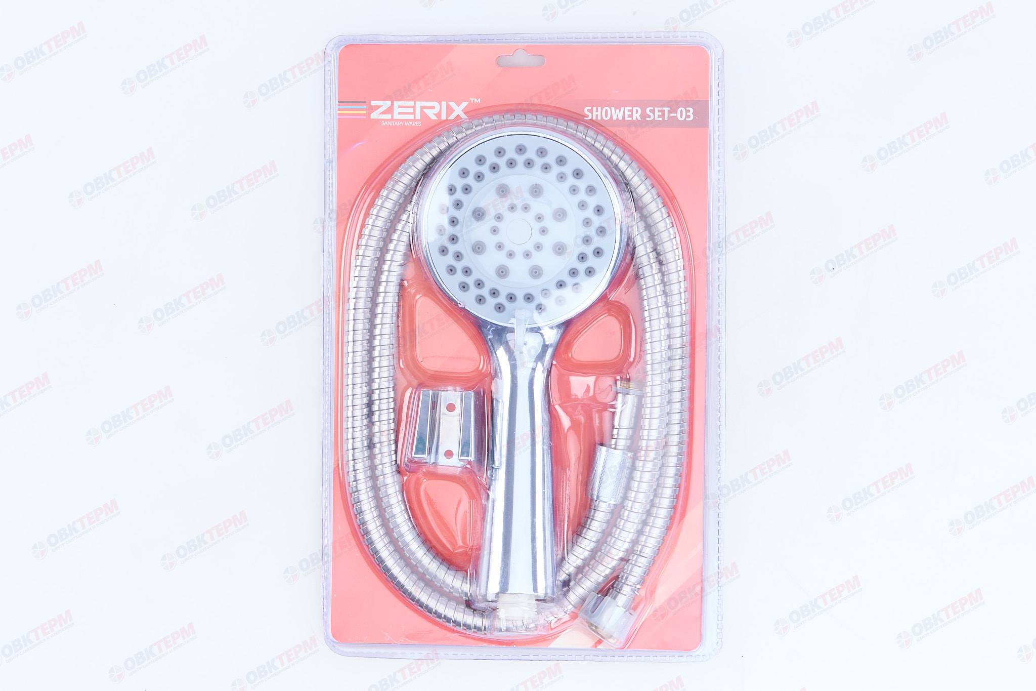 Душевой набор ZERIX SHOWER SET-03 (шланг, лейка, кронштейн) (5 режимов)  (20 шт/ящ) - Изображение №5