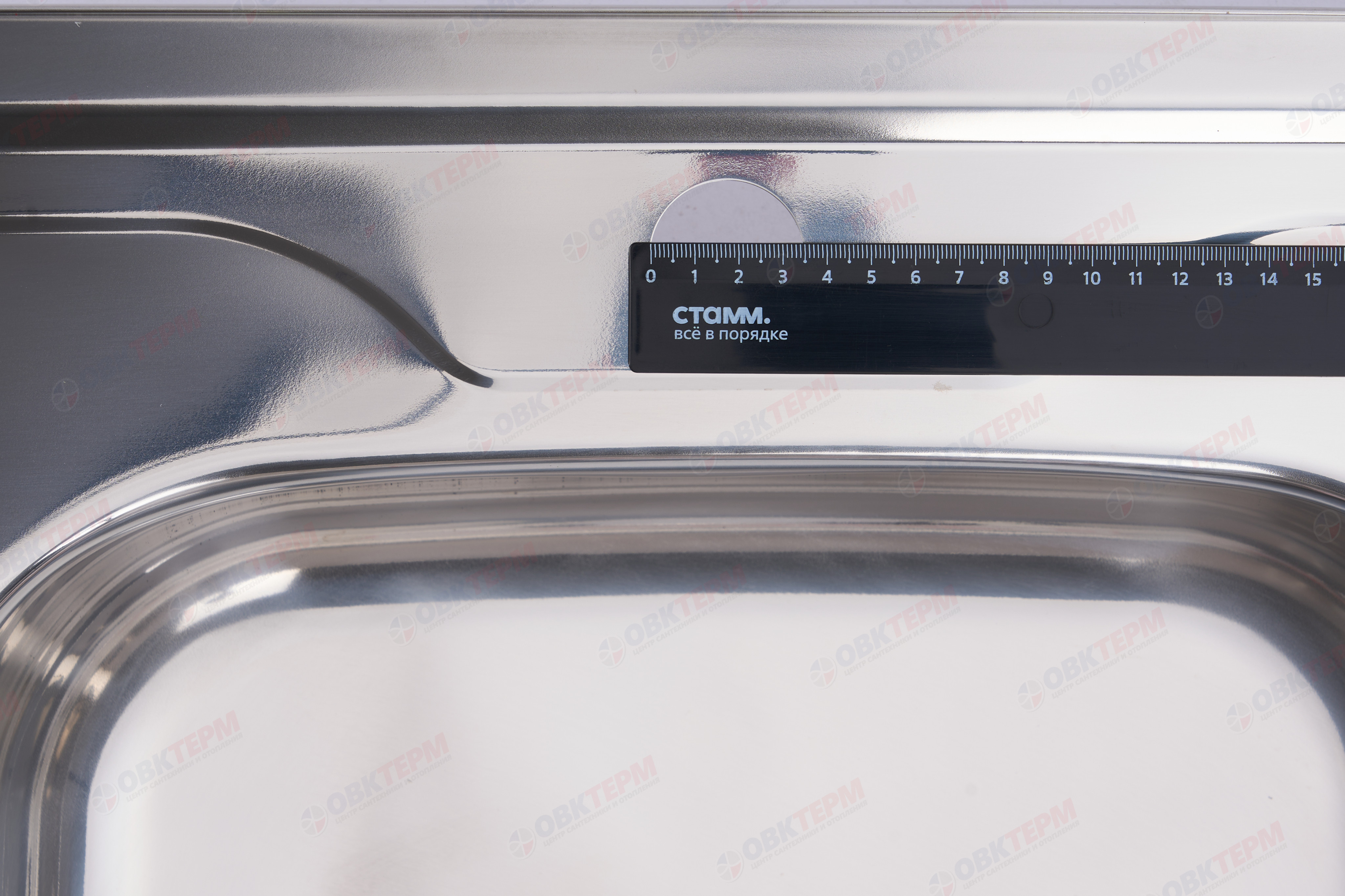 ZERIX мойка Z8060R-06-160P (polish) НАКЛАДНАЯ \ с сифоном (10шт/ящ) - Изображение №5
