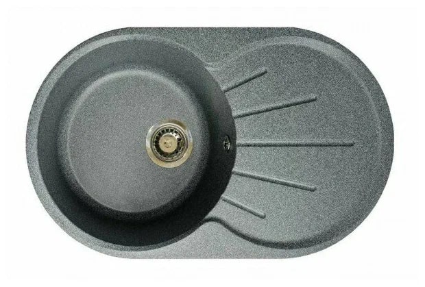 Мойка овальная   750*460мм GRANMILL 27 темно-серая матовая - изображение №1