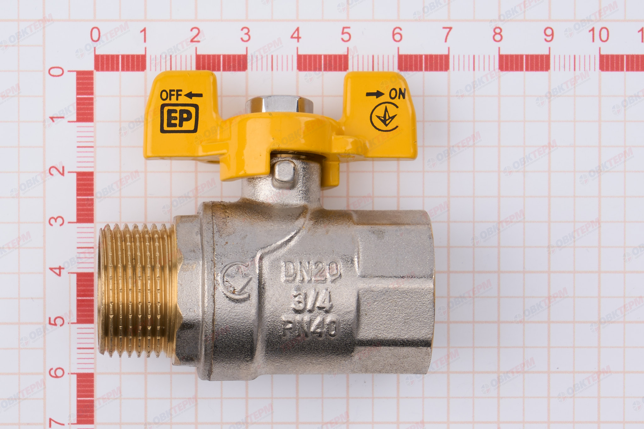 Кран шаровый ГАЗ   EUROPRODUCT     3/4" ВН   бабочка (80 шт) - миниатюра №6