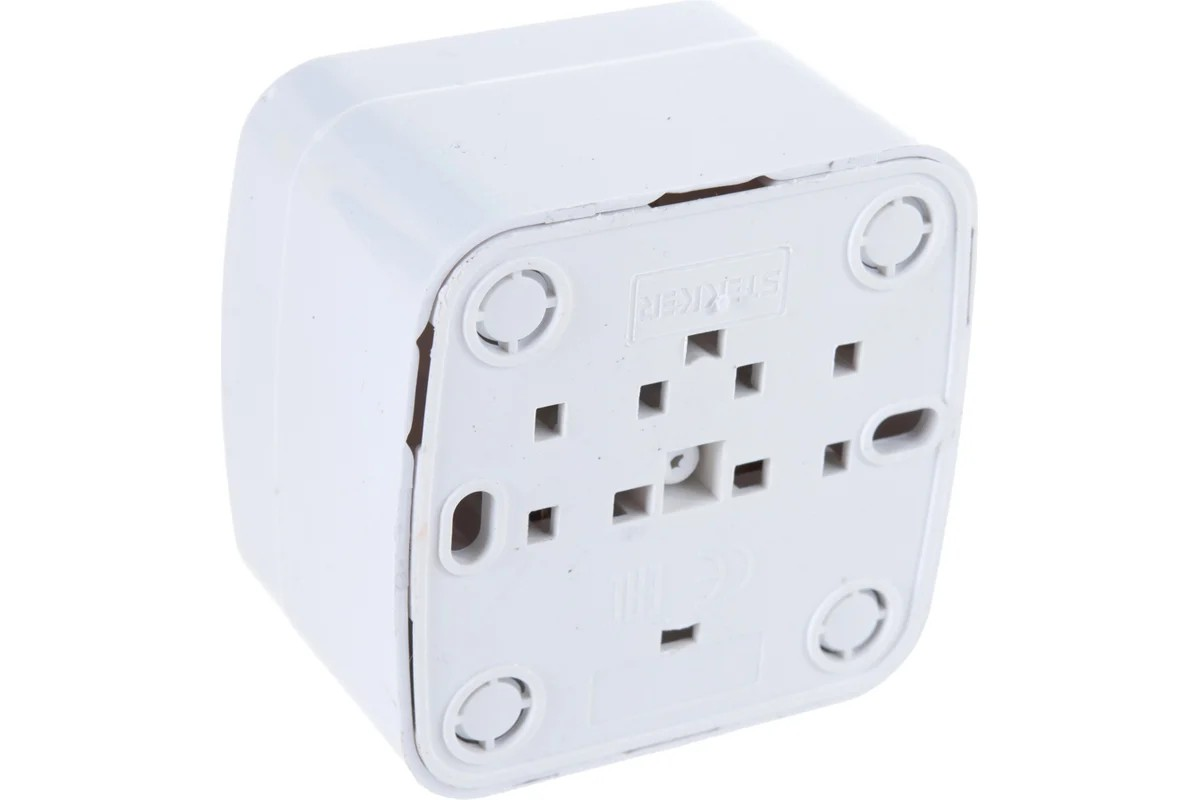 Розетка открытой установки 1-местная с/з, 250В, 16А, STEKKER серия Basic, PST16-501-20, белый - Изображение №5