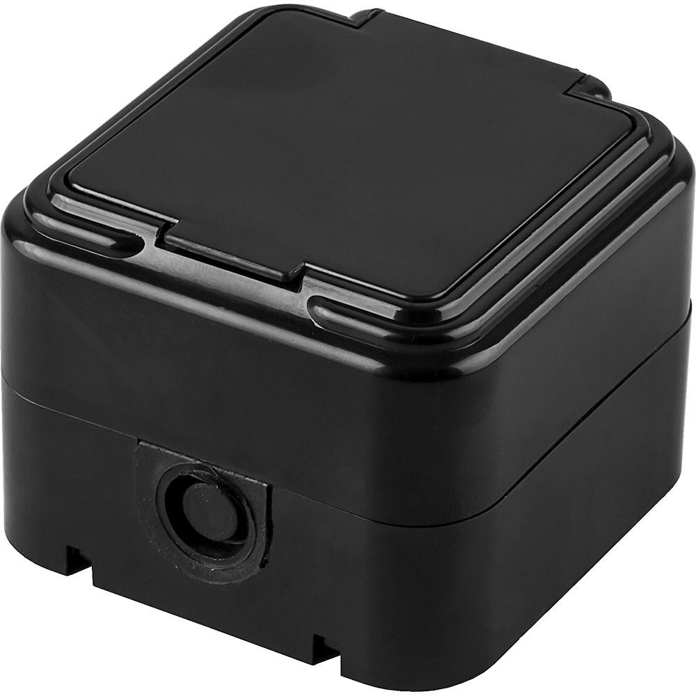 Розетка 1-местная с заземлением с крышкой открытой установки, 16А, IP44, STEKKER PST16-21-44, черная - миниатюра №2