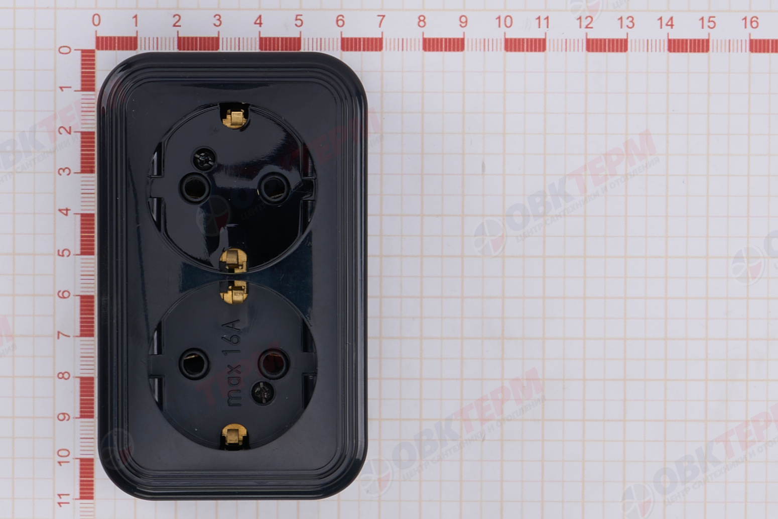 Розетка 2-местная с заземлением открытой установки, 16А, IP20, STEKKER PST16-31-20 , черный - миниатюра №8