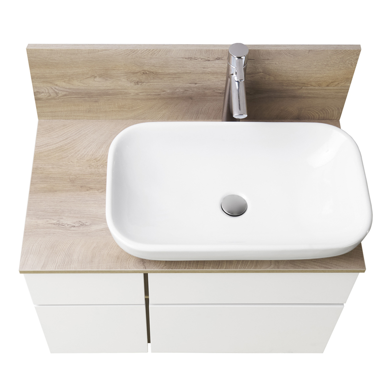 Тумба подвесная  80 Мишель Дуб Эндгрейн/Белый (504 x 800 x 450) AQUATON (ум. Mila 50) - миниатюра №7