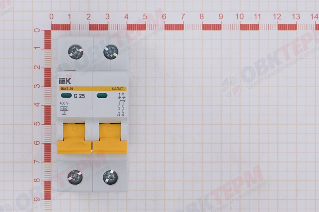 Выключатель автоматический модульный 2п C 25А 4.5кА ВА47-29 KARAT IEK - миниатюра №11