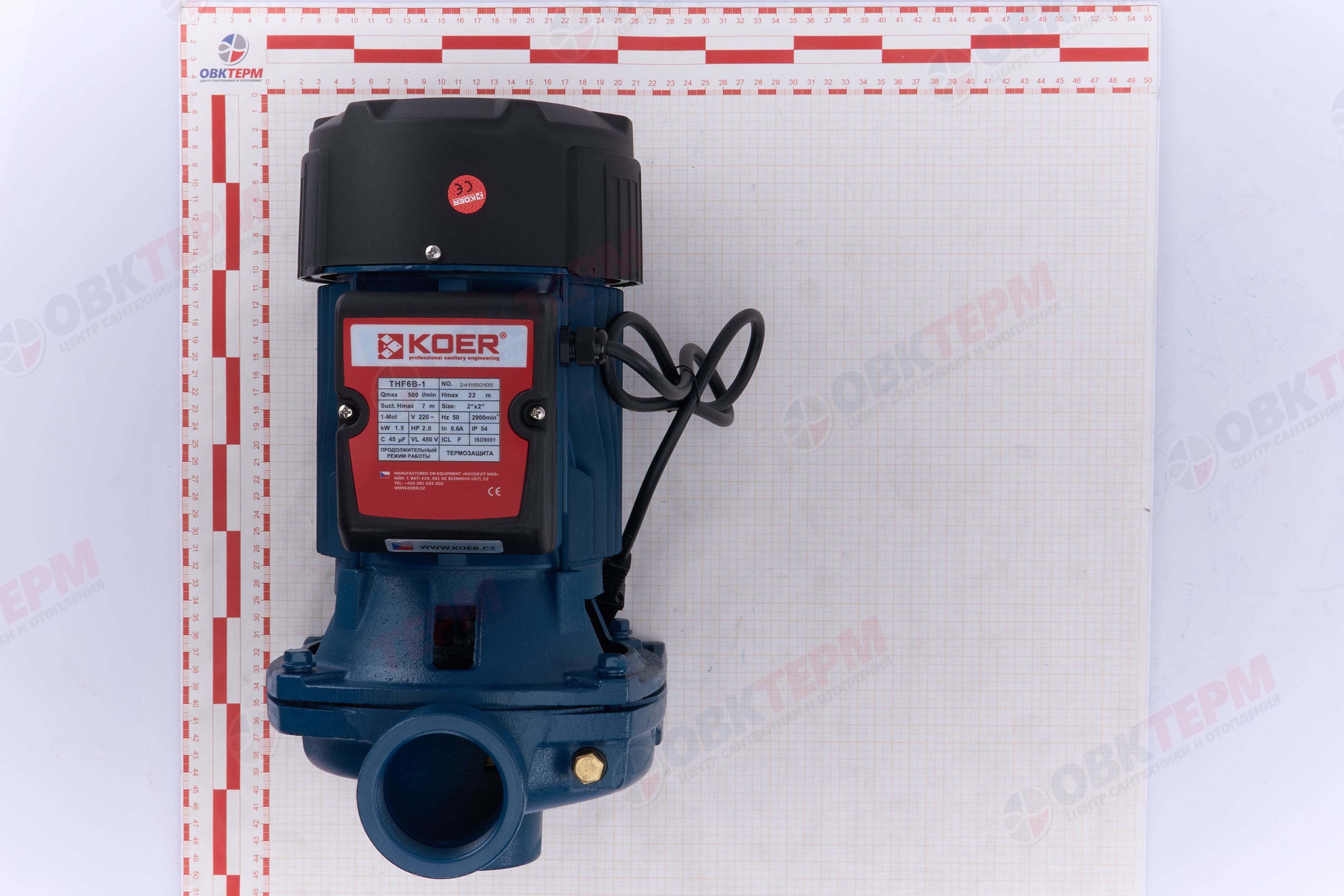 Насос центробежный  THF6B/1 KOER (1,5кВт/500л.м./22м.) 2" - миниатюра №8