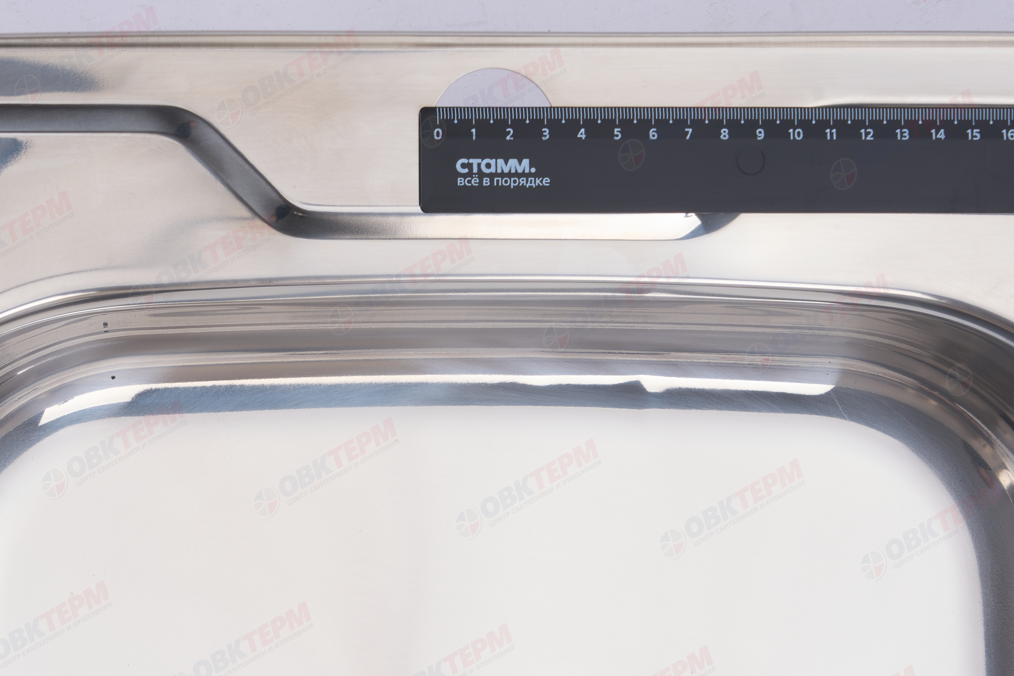 ZERIX мойка Z5050-06-160P (polish/матовая) НАКЛАДНАЯ с сифоном (10шт/ящ) - Изображение №4
