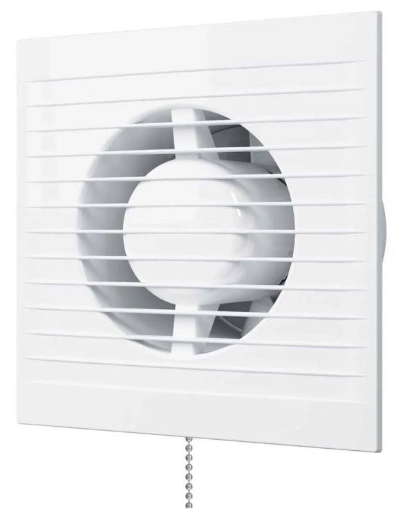 Вентилятор AURAMAX осевой вытяжной d100 Ш160*В160 со шнуровым тяговым выключателем Эра - Изображение №1