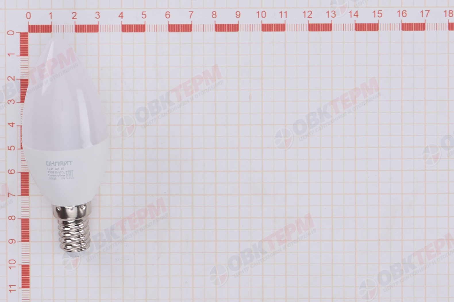 Лампа светодиодная ОНЛАЙТ E14 10Вт cвеча 4000К 61957 - миниатюра №7