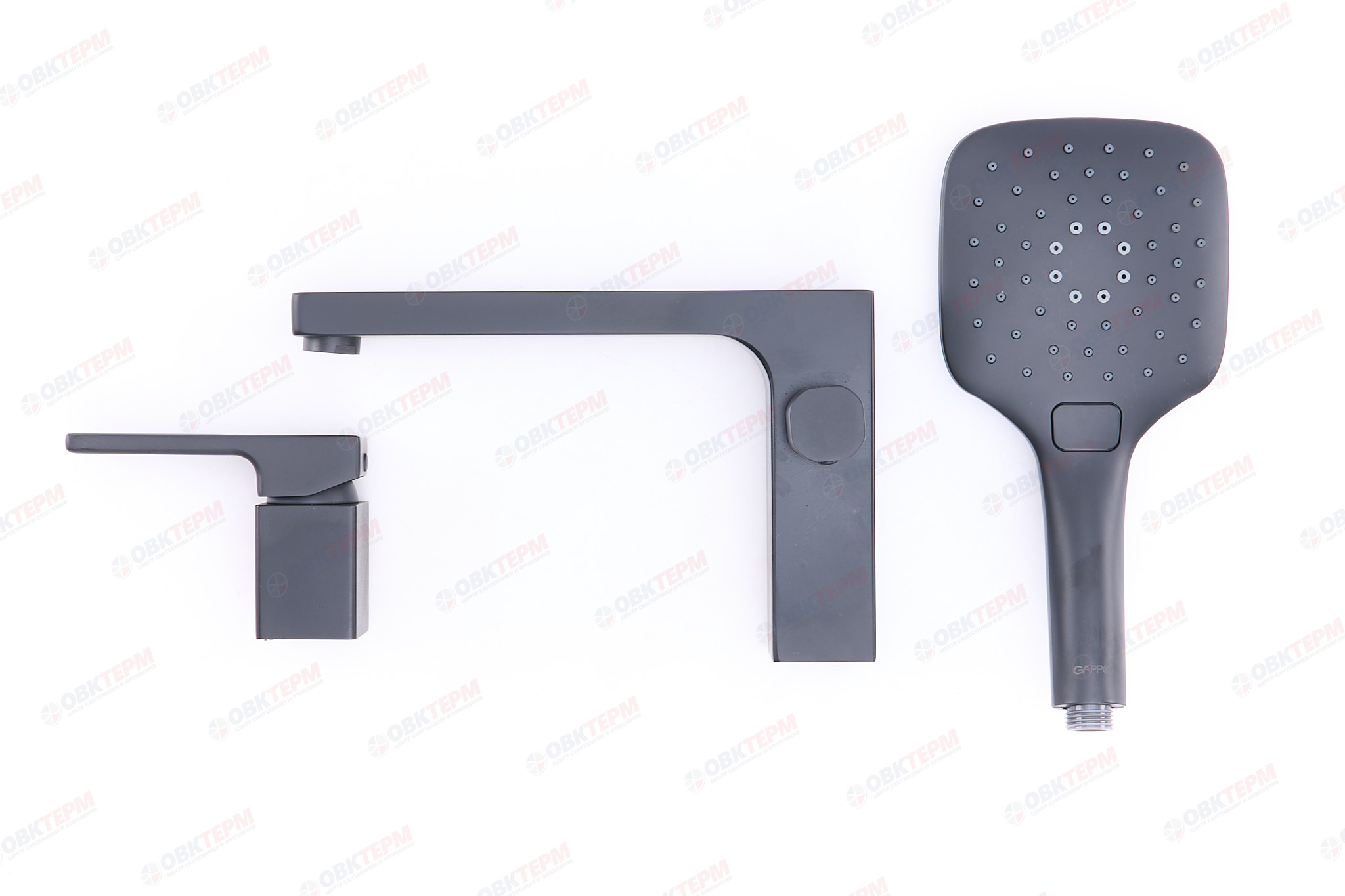 Смеситель в борт ванны GAPPO G1117-6 латунь/ черный, Ø35мм, лейка 3 реж - Изображение №5