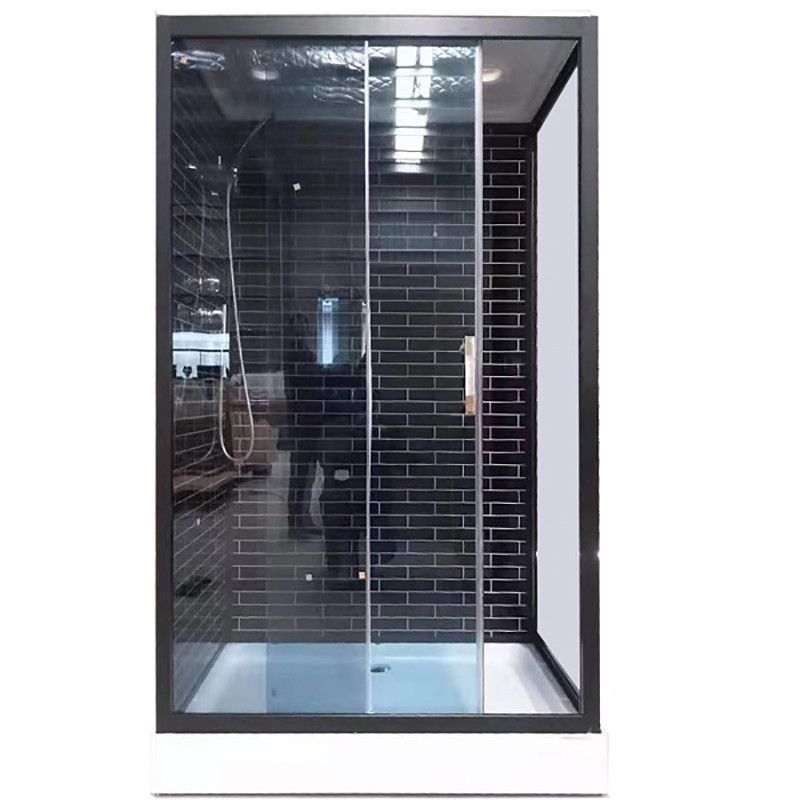 Душевая кабина ДАНА-26К 120*80*212 (кирпичики черные) низкий поддон прямоугольная (4 места) - Изображение №1