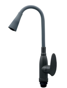 Смеситель д/кухни PLAMIX CEZAR-011-B GRAPHITE REFL.GRAY  (20 шт/ящ) - изображение №1