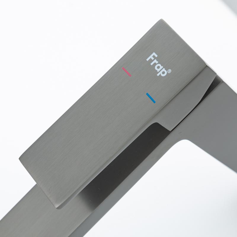 Смеситель д/умывальника  FRAP F1091-29 оружейная сталь (Ø35,на гайке) - миниатюра №6