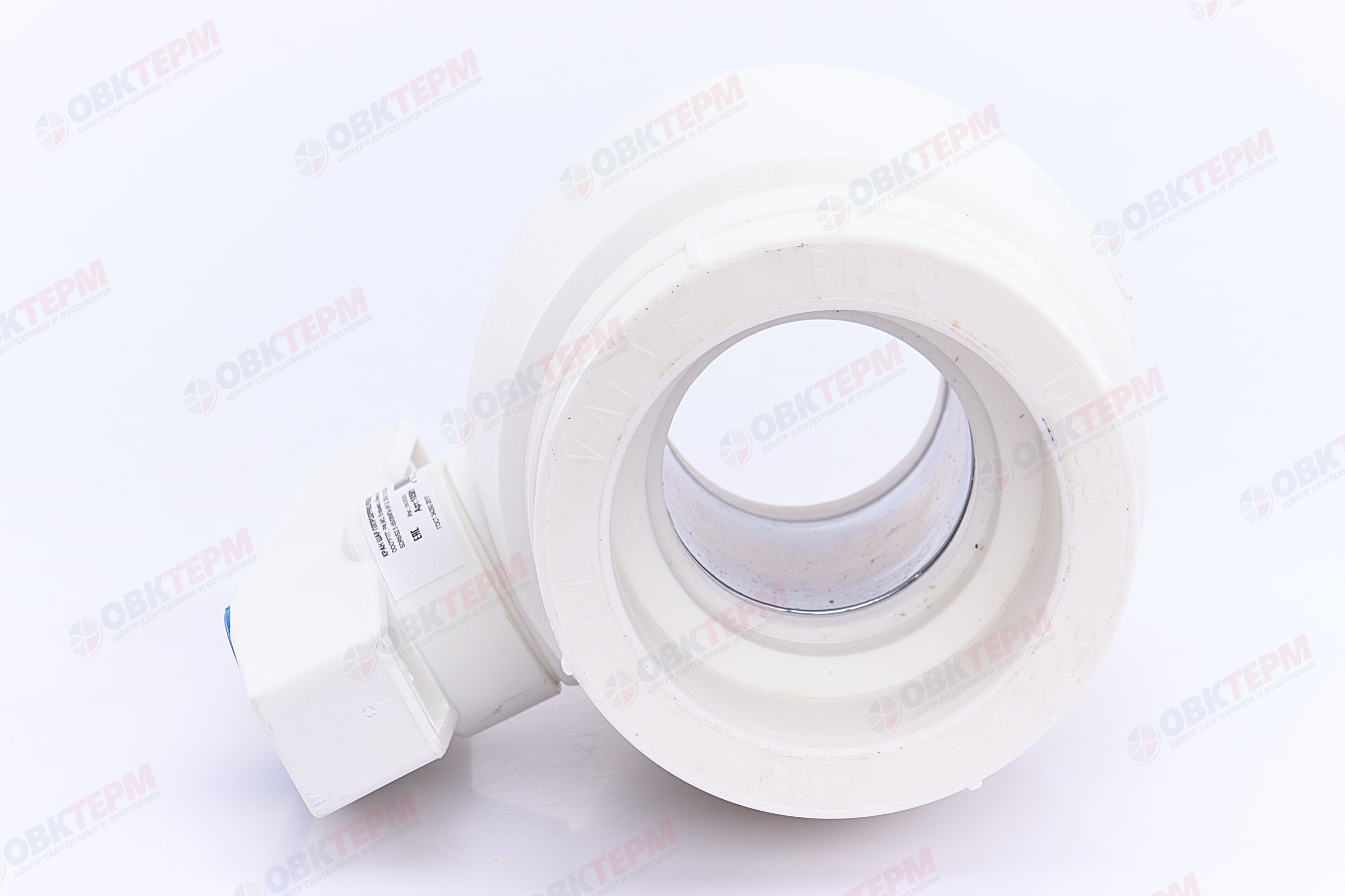 Кран  шаровый  полнопроходной 63  (латунный  шар)    БЕЛЫЙ PP-R   (RTP)    (4/1) - миниатюра №3