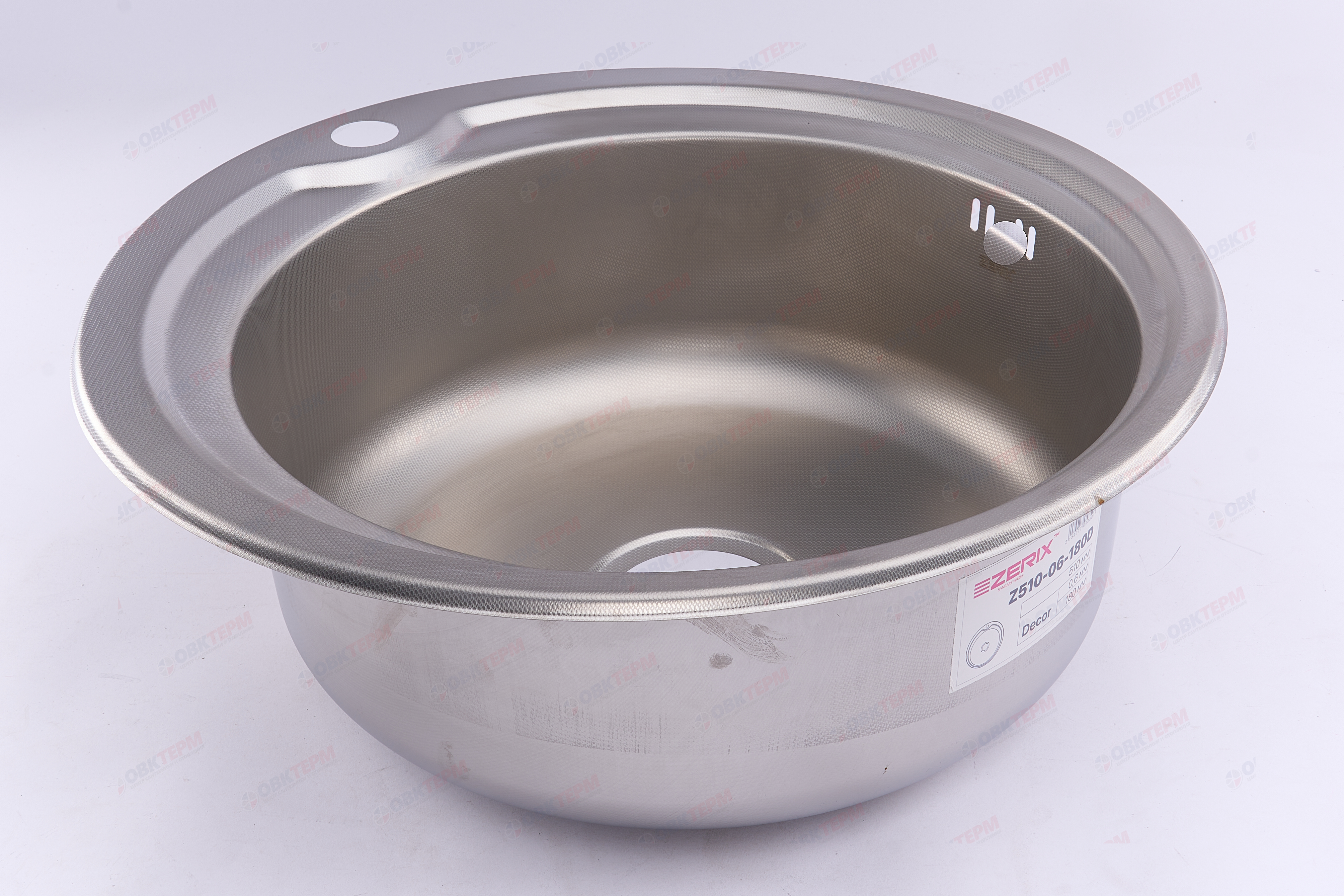 ZERIX мойка Z510-06-180D (decor) ВРЕЗНАЯ /сифон (10шт/ящ) - Изображение №2