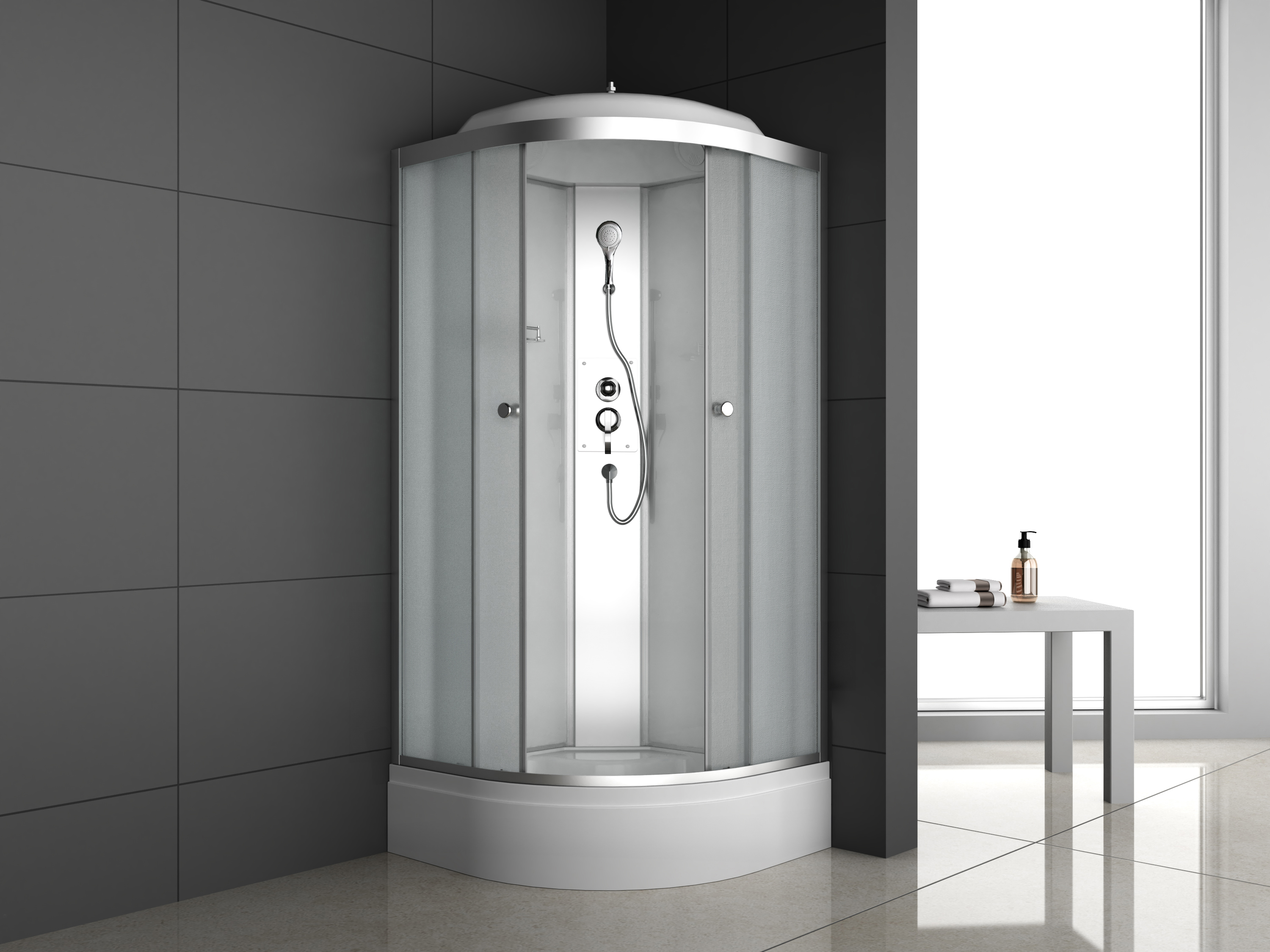 Душевая кабина ODA-8401 P 80*80*215 (матовое стекло 4мм,средний поддон) - Изображение №1