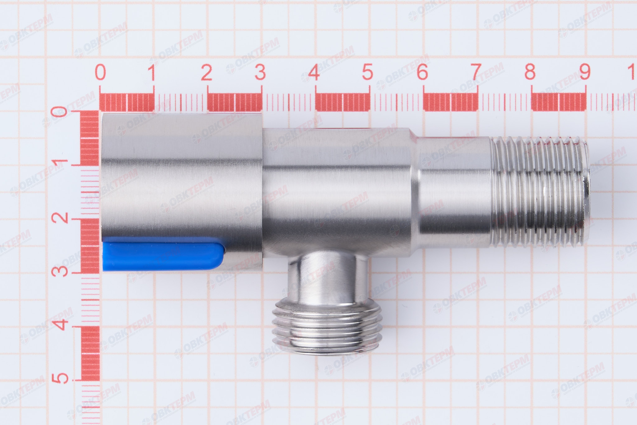 Кран для подкл. с/т приборов       TIM      1/2" - 1/2", НЕРЖ.  круглый   (1шт/60ящ) - Изображение №5