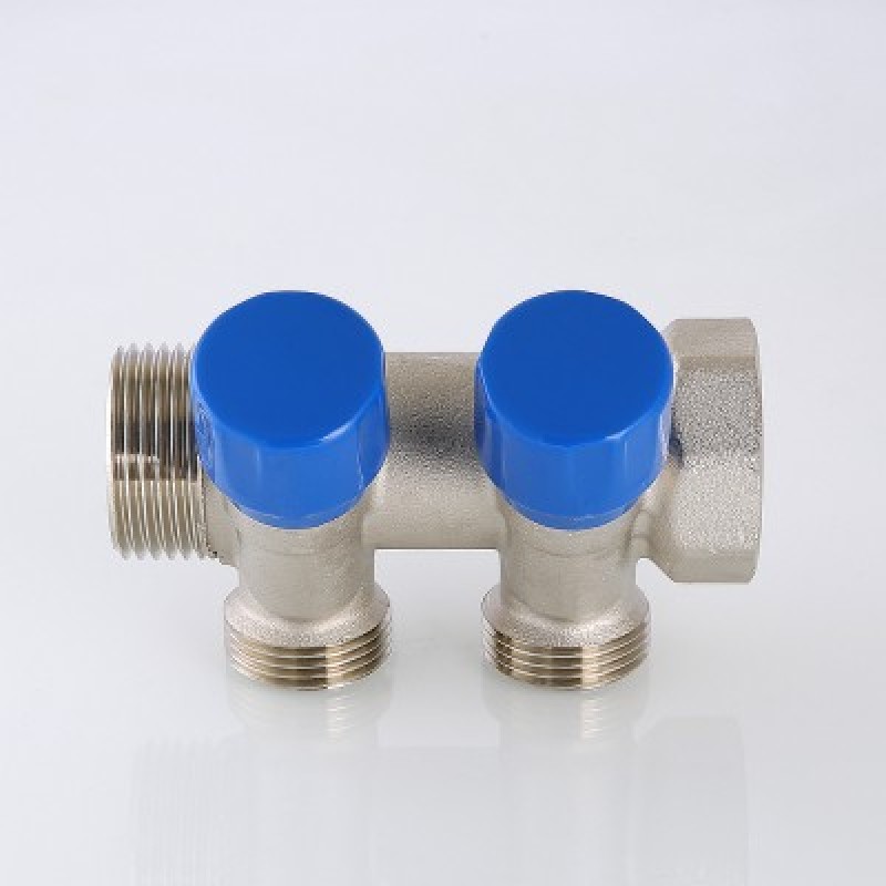 Коллектор  Valtec с регулир вентилями  1" * 2вых  1/2"нар   (1уп/24ящ) - Изображение №3