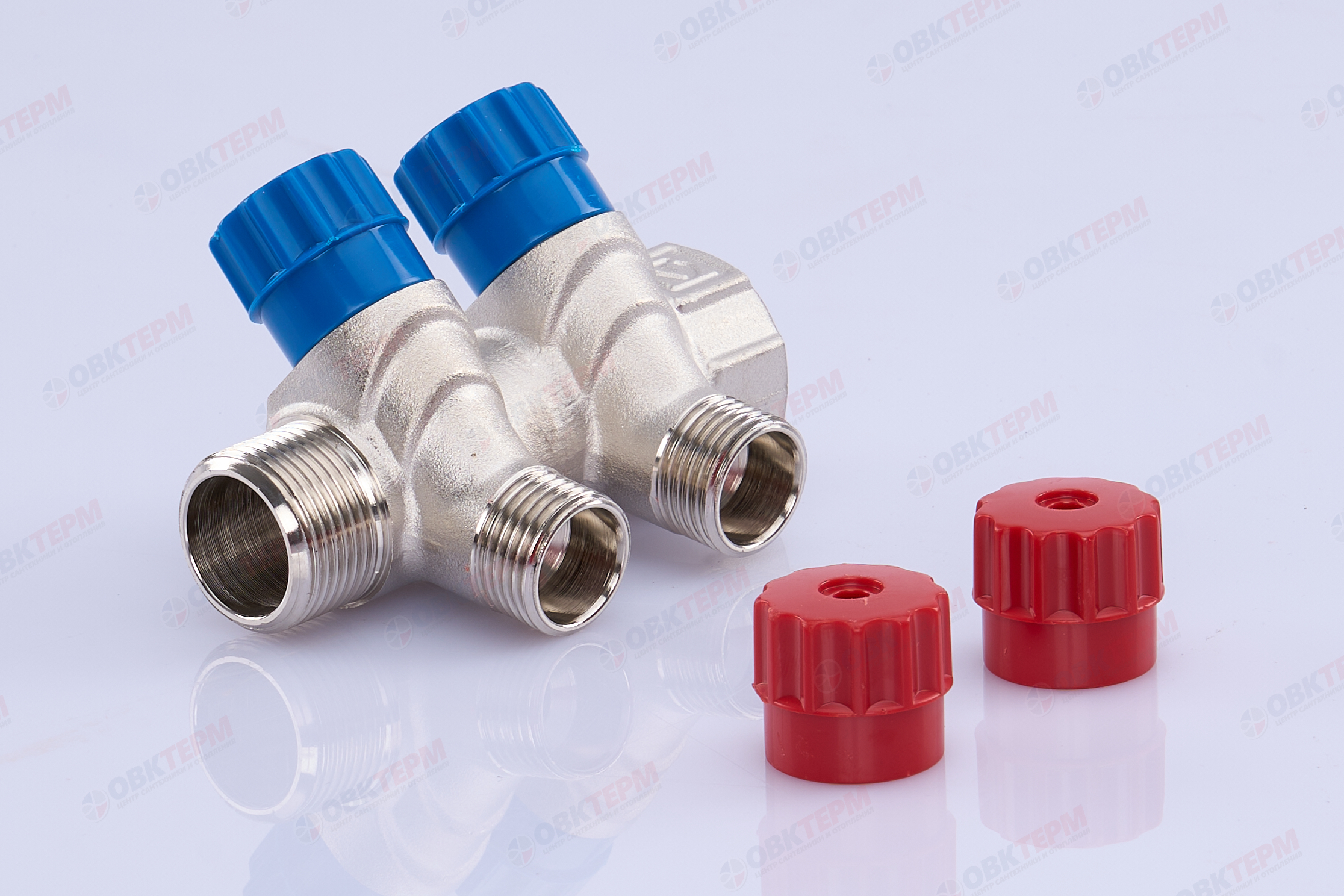 Коллектор  Valtec с регулир вентилями  3/4" * 2вых  1/2"нар  (1уп/30ящ) - миниатюра №3
