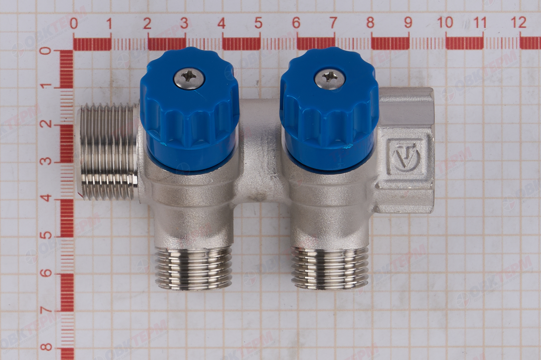 Коллектор  Valtec с регулир вентилями  3/4" * 2вых  1/2"нар  (1уп/30ящ) - миниатюра №7