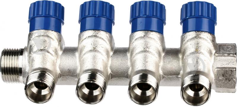 Коллектор  Valtec с регулир вентилями  3/4" * 4вых  1/2"нар   (1уп/17ящ) - Изображение №2