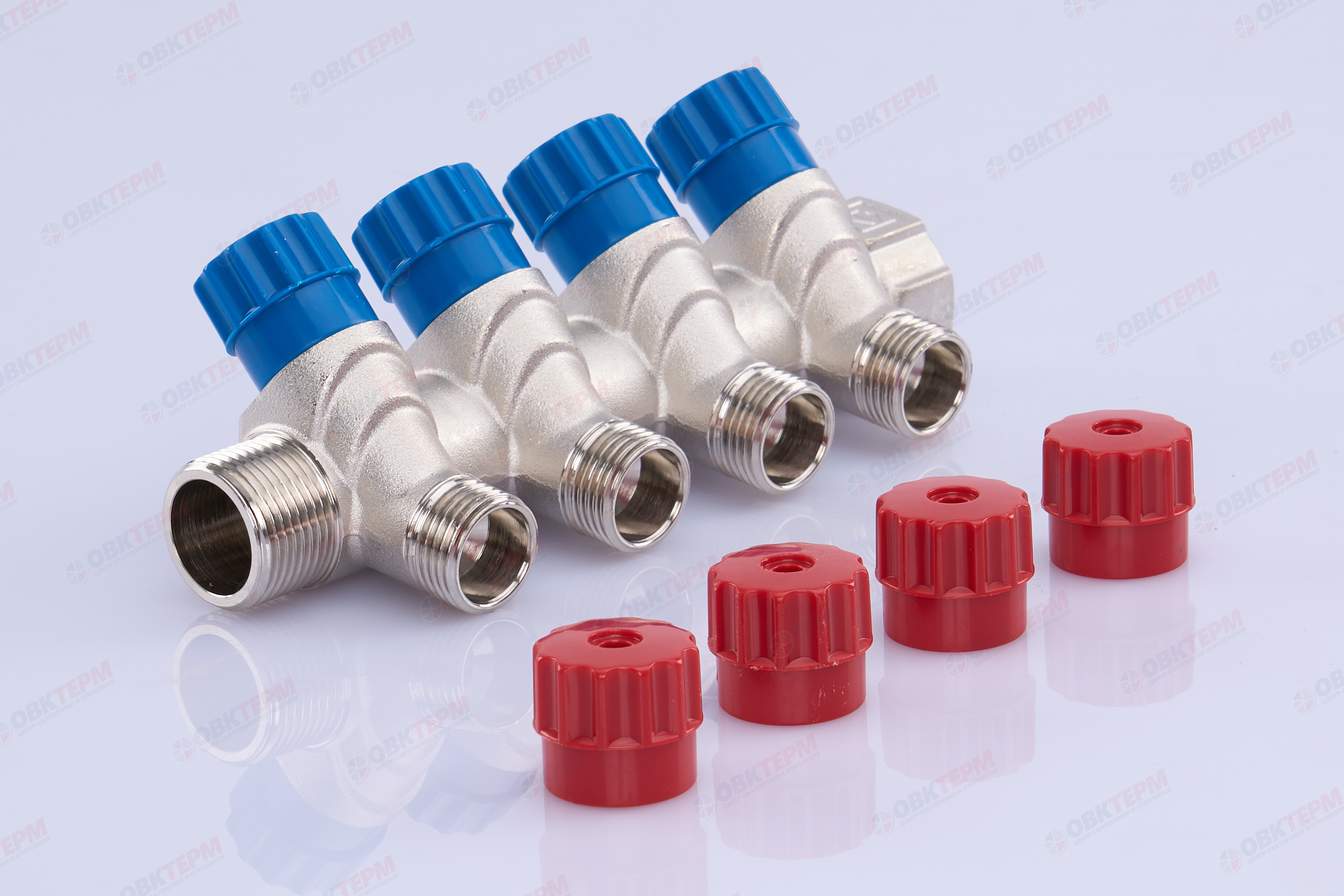 Коллектор  Valtec с регулир вентилями  3/4" * 4вых  1/2"нар   (1уп/17ящ) - миниатюра №2