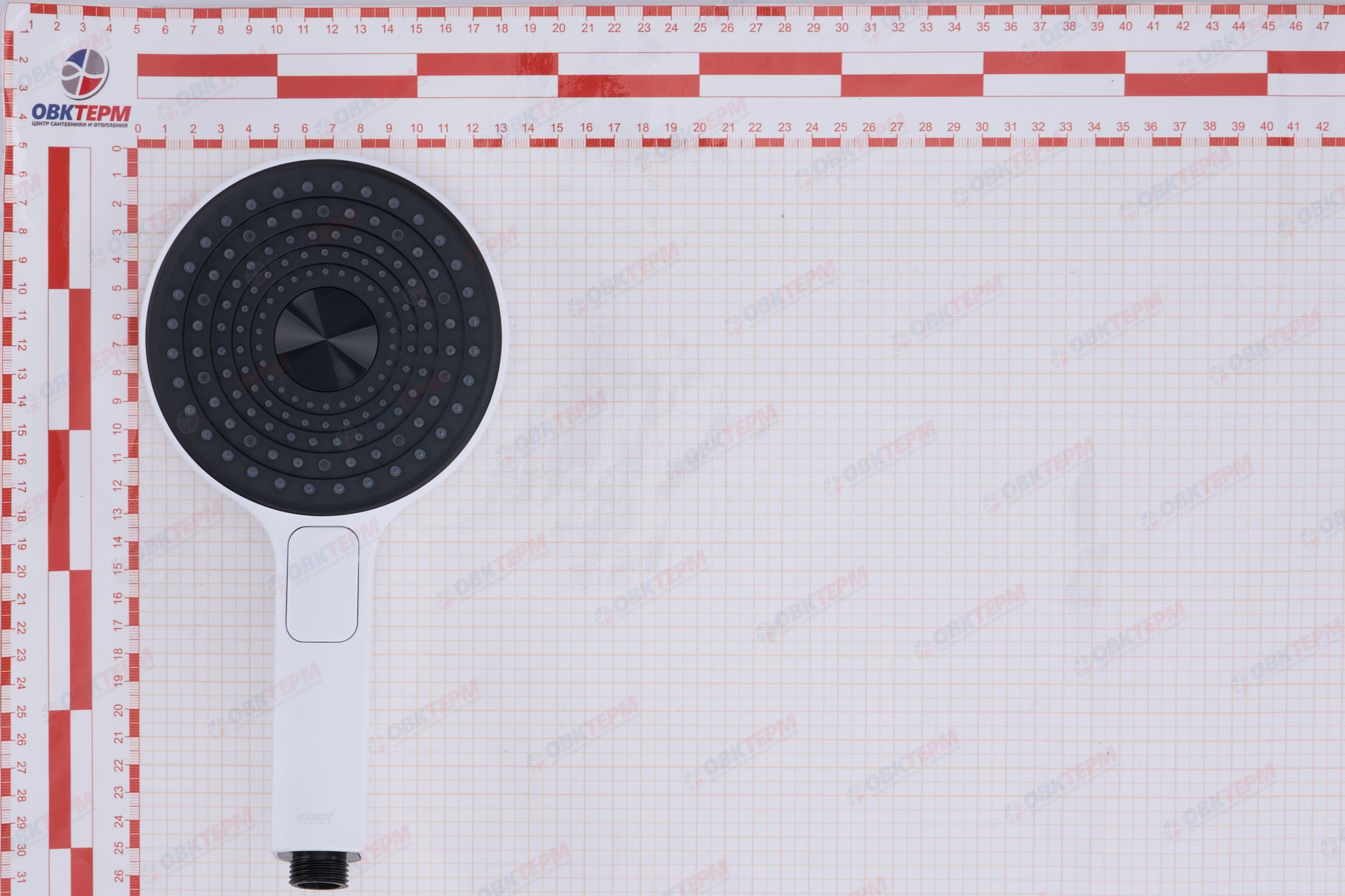 Лейка д/душа KOER KP-0403-03 (3 режима, цвет БЕЛЫЙ) 130мм (30 шт/ящ) - Изображение №5