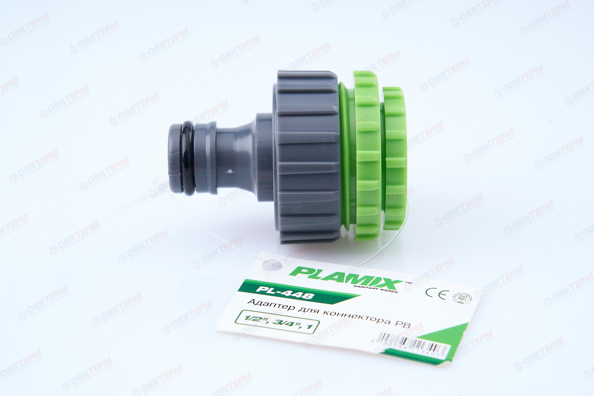 Адаптер для коннектора, 1/2" РВ с переходом на 3/4" РВ и 1" РВ (ABS) (240/60 шт) PLAMIX/CRAB PL-448 - Изображение №2